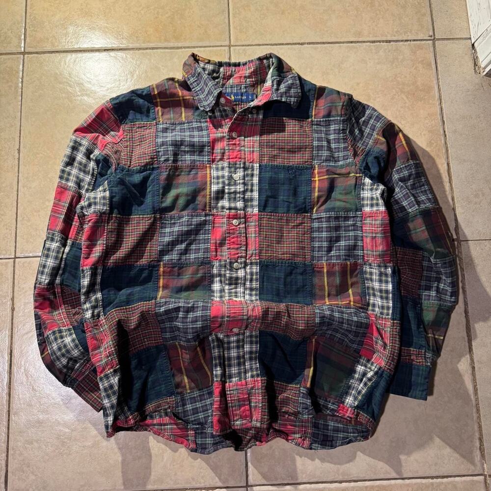 Vintage 2000s ralph lauren patchwork button up Size L in Mens
